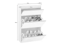 Móvel De Arrumação|Sapateira|Dmora Sapateira Paco, Armário multiuso com 2 portas e 1 porta sanfonada, Sapateira de entrada, 100% Fabricado na Itália, 60x27h108 cm, brilhante Branco