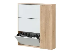 Móvel De Arrumação|Sapateira|Calicosy Sapateira para corredor de classe Branco/Carvalho 115x106x22 cm Bege / Branco