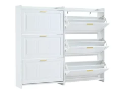 Móvel De Arrumação|Sapateira*Merax Sapateira para hall de entrada - 2 x 70 x 24 x 120 cm - com 6 compartimentos - MDF + aglomerado - branca Branco