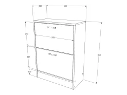 Sapateira Rin, 2 portas, carvalho Sonoma, 63 x 30 x 85 cm^ Móvel De Arrumação|Sapateira