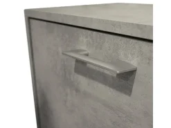 Móvel De Arrumação|Sapateira|Dmora Sapateira Rosa, Móvel de entrada multiuso com 4 portas sanfonadas, Sapateira de dupla profundidade, 100% Fabricado na Itália, 67x28h147 cm, Cimento Cinzento