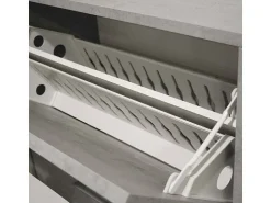 Móvel De Arrumação|Sapateira|Dmora Sapateira Rosa, Móvel de entrada multiuso com 4 portas sanfonadas, Sapateira de dupla profundidade, 100% Fabricado na Itália, 67x28h147 cm, Cimento Cinzento