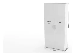 Móvel De Arrumação|Sapateira*Dmora Sapateira Simone, Armário multiuso com 2 portas e prateleiras internas, Sapateira de entrada, 100% Fabricado na Itália, 91x33h190 cm, brilhante Branco