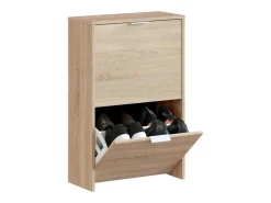 Móvel De Arrumação|Sapateira*Dmora Sapateira Valdosta, Sapateira economizadora de espaço com 2 portas, Sapateira de entrada, Armário sapateira, 50x22h76 cm, Carvalho Castanho