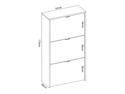 Móvel De Arrumação|Sapateira|Dmora Sapateira Vignole, sapateira de entrada que economiza espaço, sapateira com 3 portas dobráveis, 61x25h113 cm, Branco