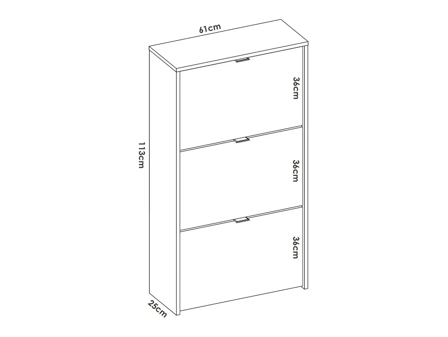 Móvel De Arrumação|Sapateira|Dmora Sapateira Vignole, sapateira de entrada que economiza espaço, sapateira com 3 portas dobráveis, 61x25h113 cm, Branco