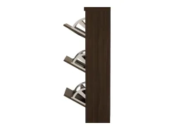 Discount Merax Sapateira vintage com decoração em rattan - 54 x 25 x 115 cm - com 3 compartimentos basculantes - aglomerado - cor natural escura Natural escuro