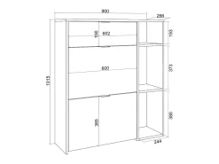 Móvel De Arrumação|Sapateira|Skraut Home Sapateira, 90x102x27 cm, 10 pares de sapatos, Hall de entrada, Carvalho e preto Bege
