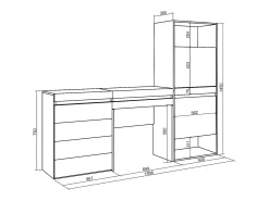 Skraut Home Sapateira, 187x35x145cm, Para quarto, dormitório, Cómoda, Toucador, Carvalho^ Móvel De Arrumação|Sapateira