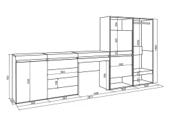 Skraut Home Sapateira, 297x35x145cm, Para quarto, dormitório, Roupeiro aberto, Cómoda, Toucador,^ Móvel De Arrumação|Sapateira