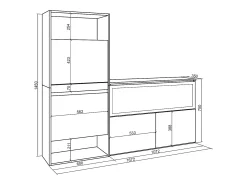 Skraut Home Sapateira, 167x35x145cm, Para quarto, dormitório, Lareira eléctrica XXL, Cimento^ Móvel De Arrumação|Sapateira