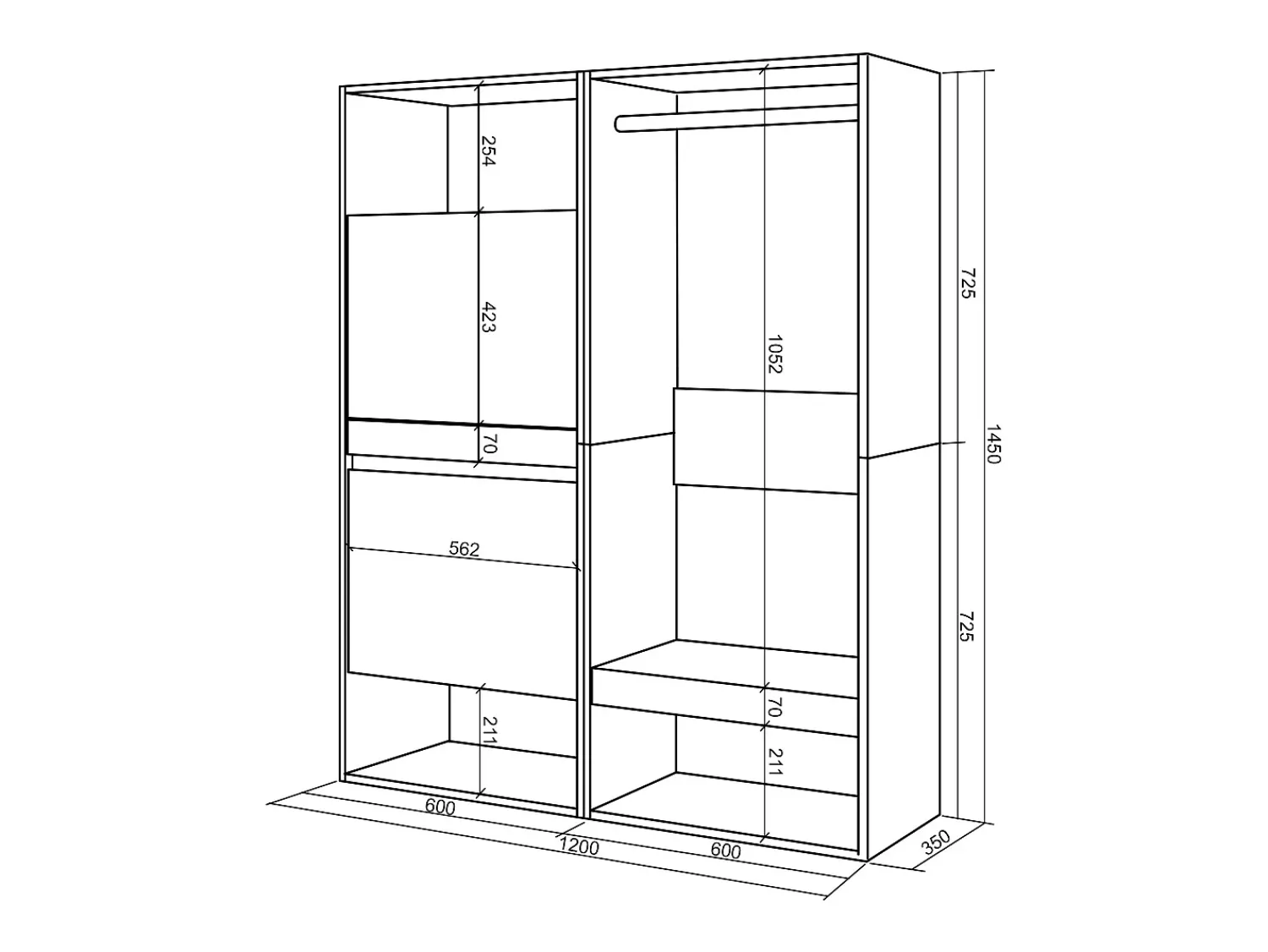 Móvel De Arrumação|Sapateira|Skraut Home Sapateira, 120x35x145cm, Para quarto, dormitório, Roupeiro aberto, Cimento Cinzento