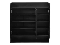 Móvel De Arrumação|Sapateira*ModernLuxe Sapateiro 110x35,5x110 cm - com espelho - com 3 portas - MDF - Preto