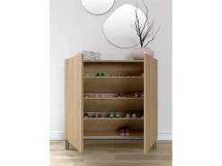 Móvel De Arrumação|Sapateira*Herdasa Sapateiro/Móvel organização - H90cm x L90cm x P27cm carvalho dourado pernas moca - Copenhague Castanho