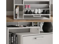 Móvel De Arrumação|Sapateira|Vicco Schuhkipper 80x24.2x166.1 orlando Branco