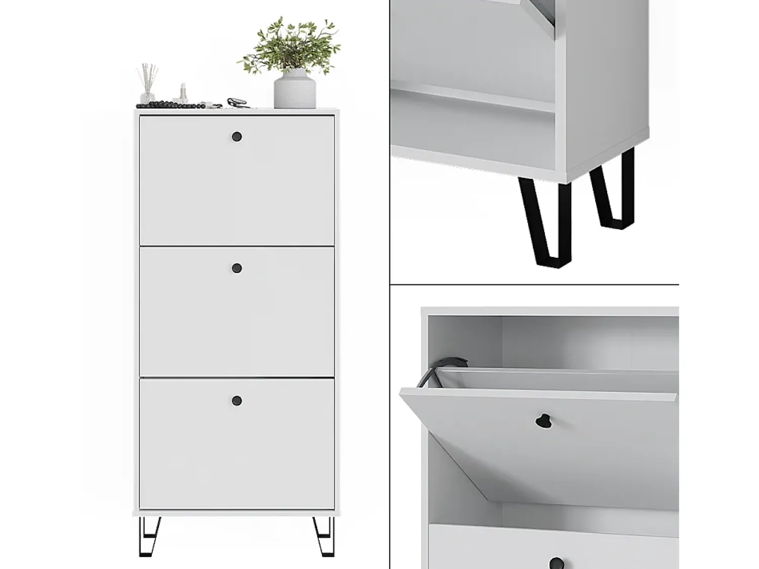 Móvel De Arrumação|Sapateira*Vicco Schuhkipper 130x26x60 siri Branco
