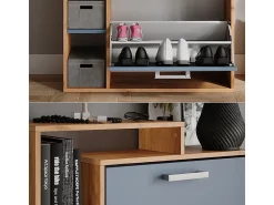 Móvel De Arrumação|Sapateira|Vicco Schuhkipper carvalho goldkraft/ 80x24.2x128.3 orlando Azul