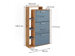 Móvel De Arrumação|Sapateira|Vicco Schuhkipper carvalho goldkraft/ 80x24.2x128.3 orlando Azul