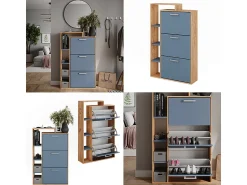 Móvel De Arrumação|Sapateira|Vicco Schuhkipper carvalho goldkraft/ 80x24.2x128.3 orlando Azul