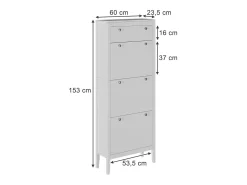 Vicco Schuhschrank 60x23.5x153 aron^ Móvel De Arrumação|Sapateira
