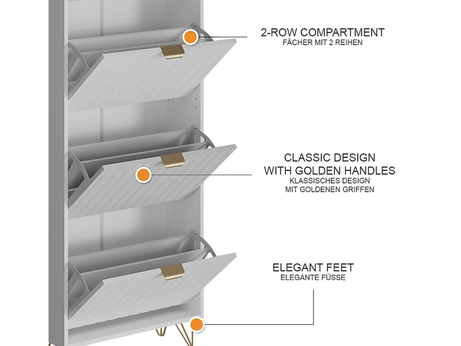 Móvel De Arrumação|Sapateira|Vicco Schuhschrank 60x23.5x166.7 helge Branco
