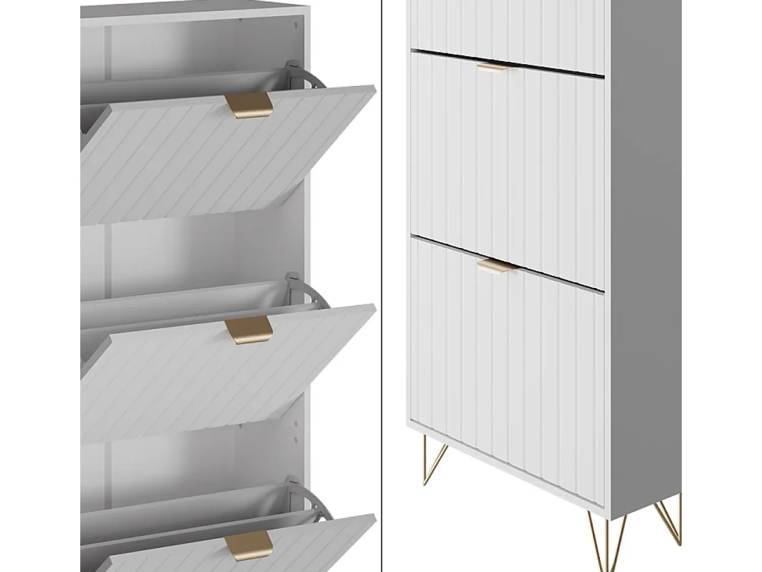 Móvel De Arrumação|Sapateira|Vicco Schuhschrank 60x23.5x166.7 helge Branco