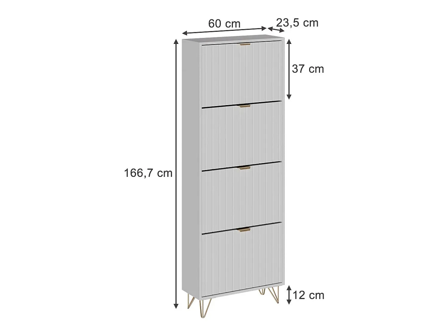 Móvel De Arrumação|Sapateira|Vicco Schuhschrank 60x23.5x166.7 helge Branco