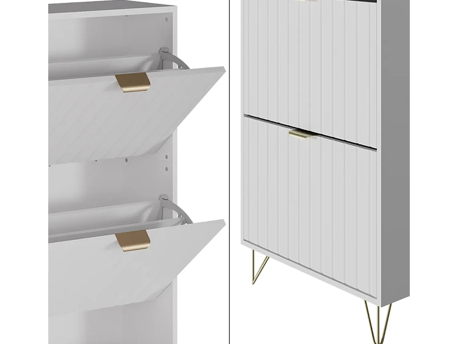 Outlet Vicco Schuhschrank 60x23.5x128.5 helge Branco