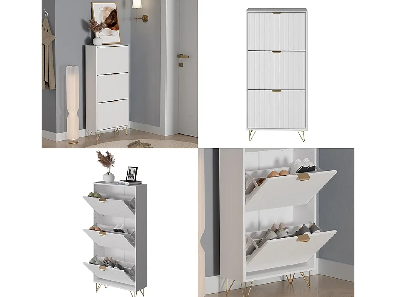 Outlet Vicco Schuhschrank 60x23.5x128.5 helge Branco