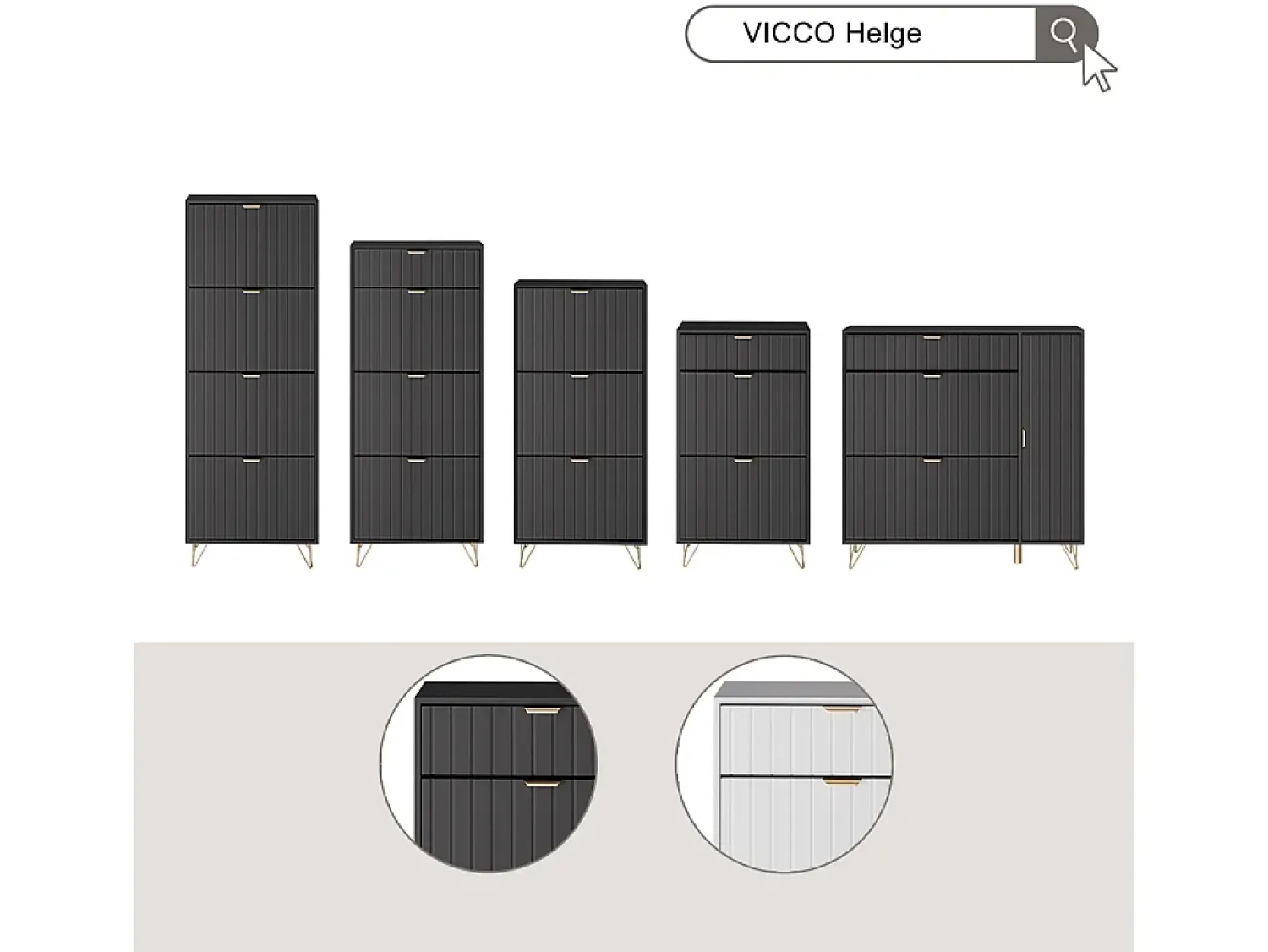 Vicco Schuhschrank 108x23.5x107.5 helge^ Móvel De Arrumação|Sapateira