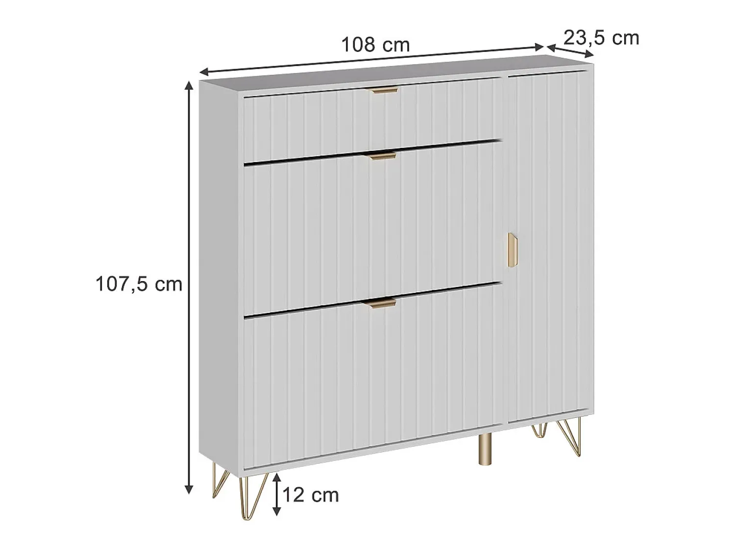 Vicco Schuhschrank 108x23.5x107.5 helge^ Móvel De Arrumação|Sapateira