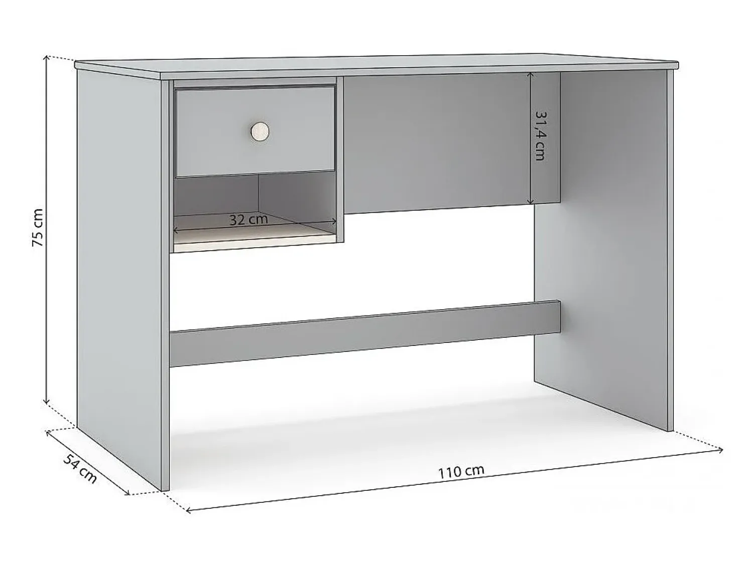 Consola|duehome Secretária Misty Breeze Cinzento