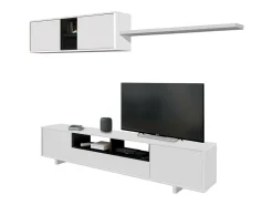Móvel De Tv*Dmora Sistema de parede Dafanti, móvel de sala de TV, composição de conjunto de sala, conjunto de sala com móvel de parede, 200x41h46 cm, brilhante Branco