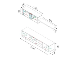 Móvel De Tv*Dmora Sistema de parede Dafanti, móvel de sala de TV, composição de conjunto de sala, conjunto de sala com móvel de parede, 200x41h46 cm, brilhante Branco