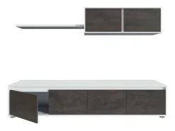 Móvel De Tv*Dmora Sistema de parede Damatte, móvel de sala de TV, composição de conjunto de sala, conjunto de sala com móvel de parede, 200x41h43 cm, e Ã