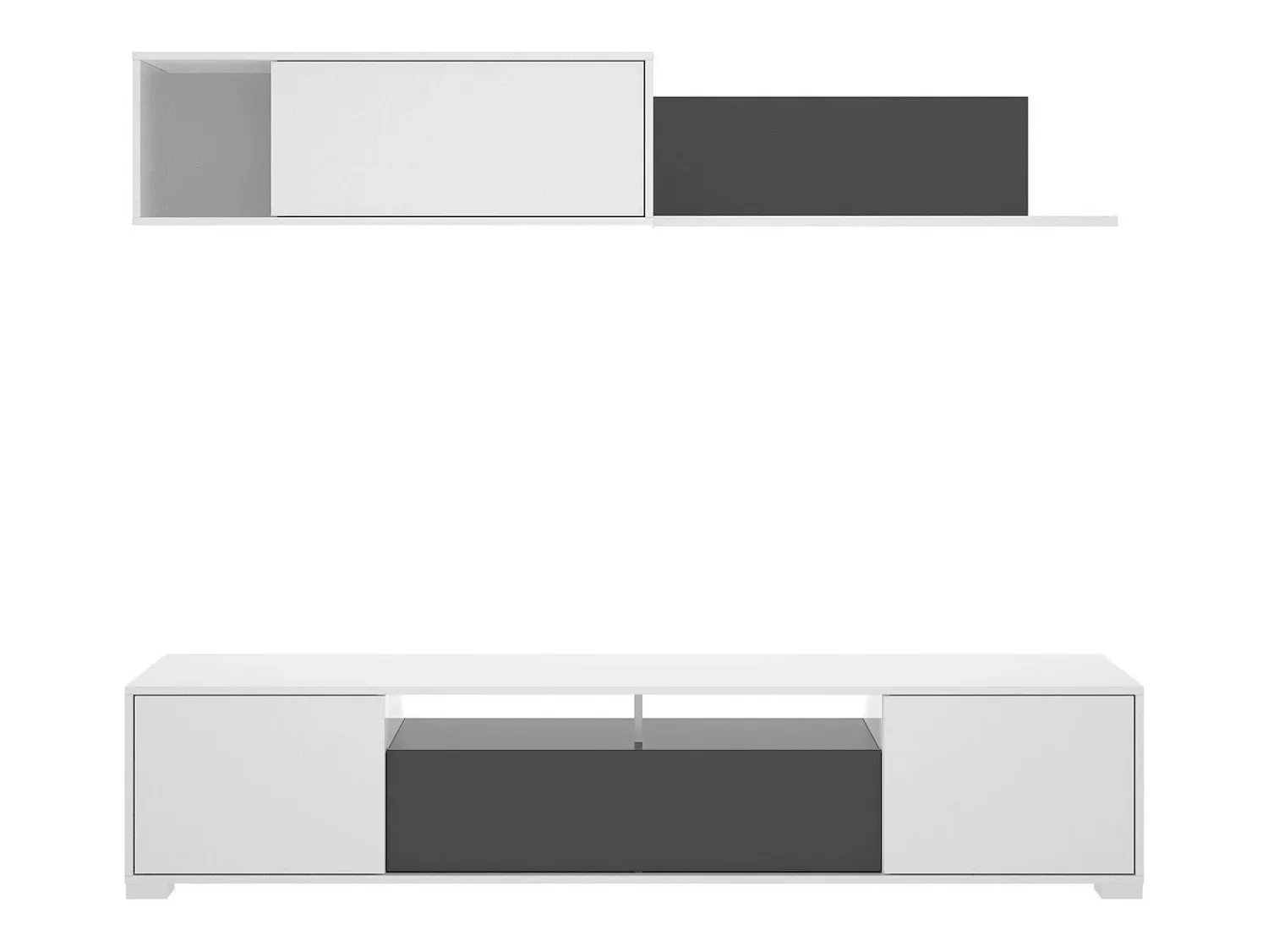Móvel De Tv|Dmora Sistema de parede Dfalcon, móvel de sala de TV, móveis de sala multiuso, 200x41h180 cm, e Antracite Branco