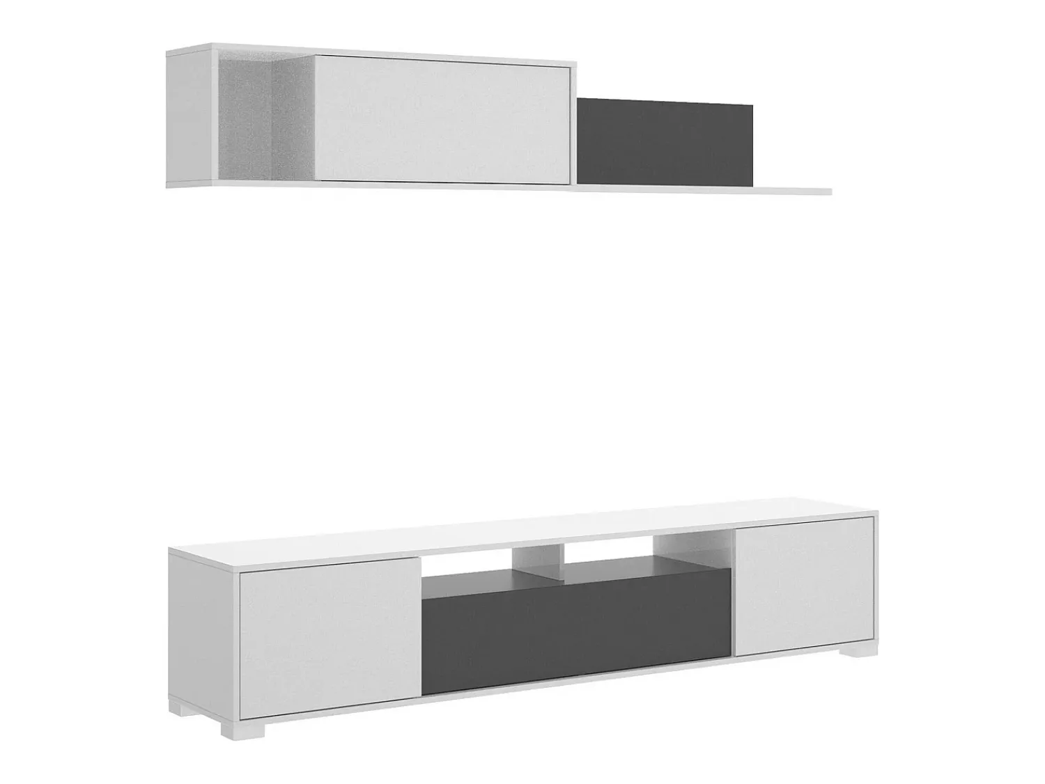 Móvel De Tv|Dmora Sistema de parede Dfalcon, móvel de sala de TV, móveis de sala multiuso, 200x41h180 cm, e Antracite Branco