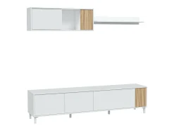 Dmora Sistema de parede Dolze, Armário de sala com portas, Armário suspenso com prateleira, Aparador multiuso, 200x40h47 cm, e Carvalho^ Móvel De Tv