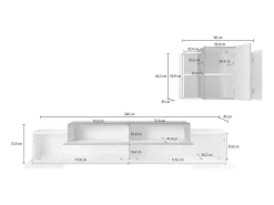 Dmora Sistema de parede Ruben, móvel de sala de TV, móveis de sala multiuso, 100% Fabricado na Itália, 240x45h180 cm, Antracite e Bordo^ Móvel De Tv