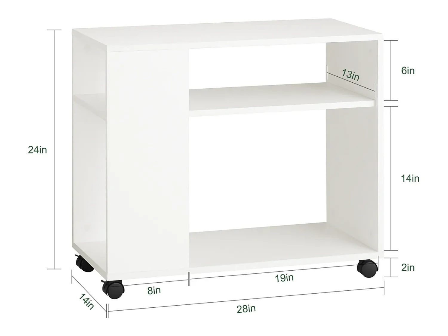 Sobuy armário baixo, Armário com rodas, armário multifuncional FBT34-W^ Mesa De Apoio