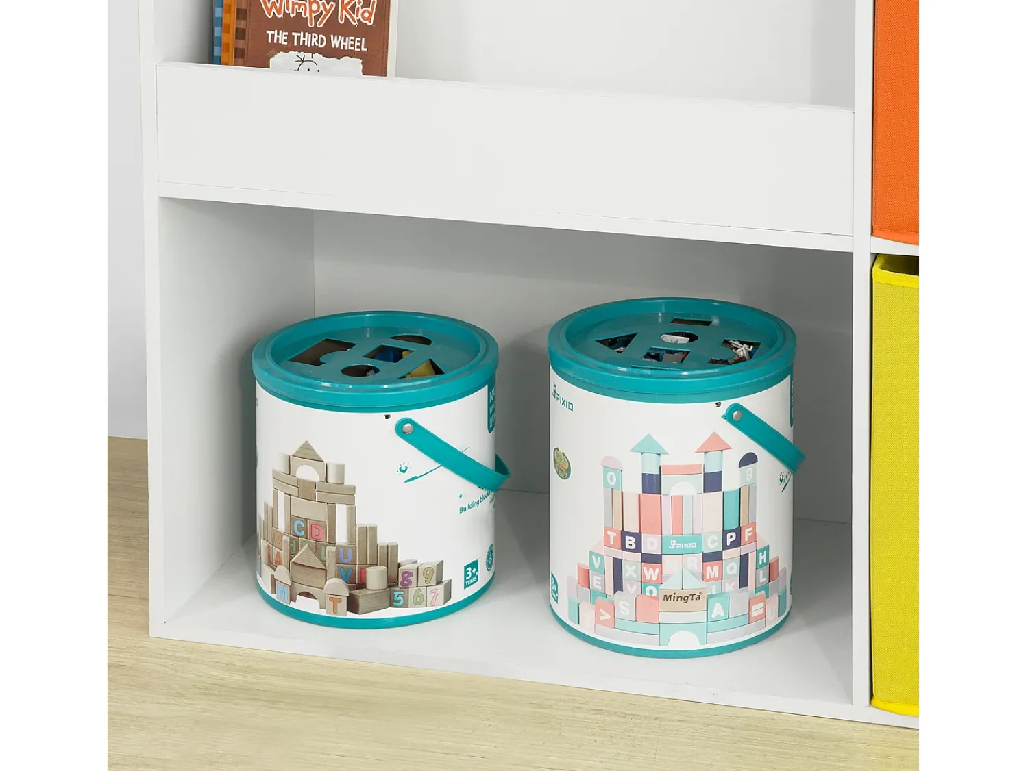 Sobuy armário de criança, armário de livros infantis, armário infantil KMB37-W^ Biblioteca