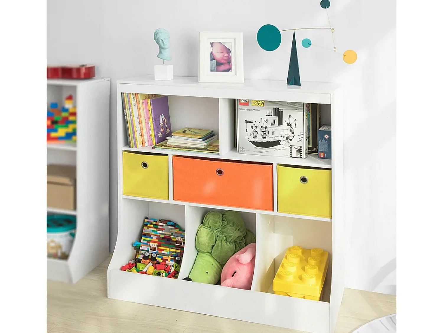 Biblioteca*Sobuy armário de criança, armário de livros infantis, armário infantil KMB26-W Branco