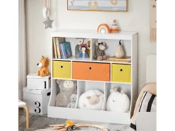 Biblioteca*Sobuy armário de criança, armário de livros infantis, armário infantil KMB26-W Branco