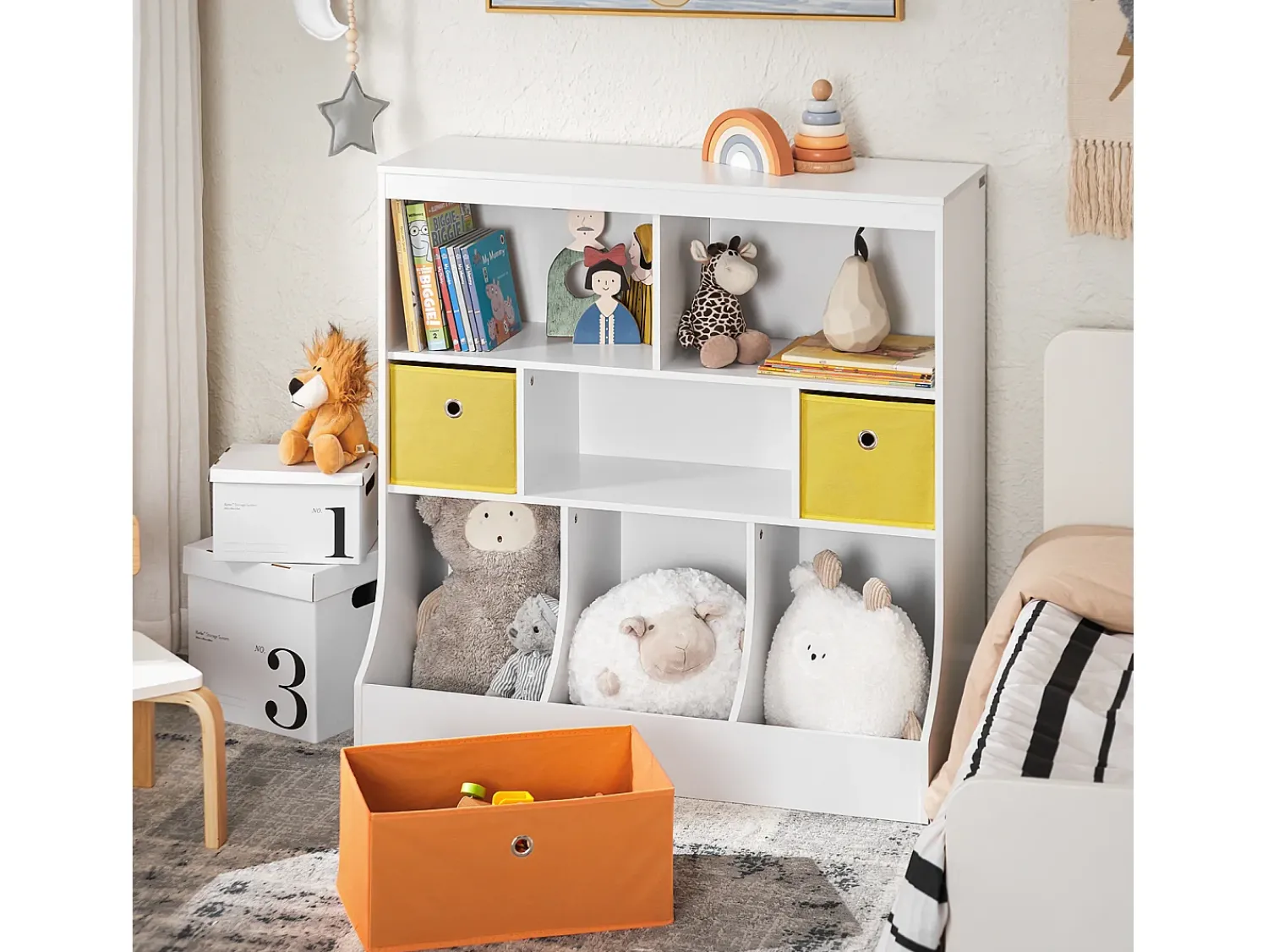 Biblioteca*Sobuy armário de criança, armário de livros infantis, armário infantil KMB26-W Branco