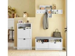 Móvel De Arrumação|Sapateira*Sobuy armário de sapatos, Armário de sapatos estreito, armário para sapatos FSR87-K-W Branco