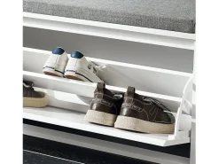 Móvel De Arrumação|Sapateira*Sobuy Armário de sapatos com prateleira, banco, Banco com sapateira FSR98-L-W Cinzento / Branco