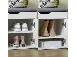 Móvel De Arrumação|Sapateira*Sobuy Armário de sapatos com prateleira, banco, Banco com sapateira FSR96-W Branco