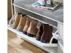 Móvel De Arrumação|Sapateira*Sobuy Armário de sapatos com prateleira, banco, Banco com sapateira FSR185-W Branco