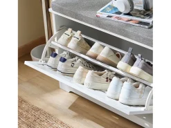 Móvel De Arrumação|Sapateira*Sobuy Armário de sapatos com prateleira, banco, Banco com sapateira FSR185-W Branco