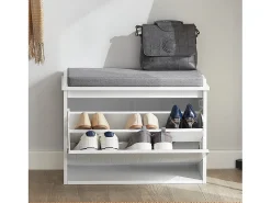 Móvel De Arrumação|Sapateira*Sobuy Armário de sapatos com prateleira, banco, Banco com sapateira FSR98-W Branco
